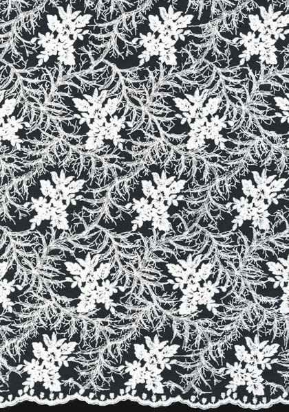 3D EMBROIDERED TULLE - IVORY