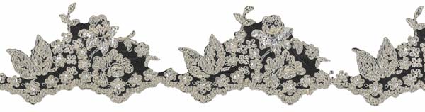 Corded Beaded Sequin Edging - Champ/champ/sil
