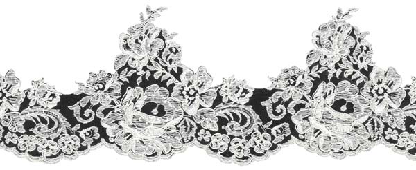 Sequin Corded Edging - Ivory