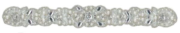 CRYSTAL BEADED MOTIF (SOLD SINGULARLY) - IV/SIL